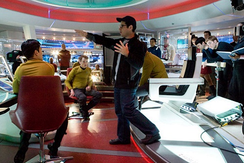 J.J. Abrams na planie filmowym "Star Treka" (2009)
